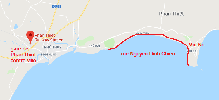 carte de Mui Ne et Phan Thiet - top des choses à faire