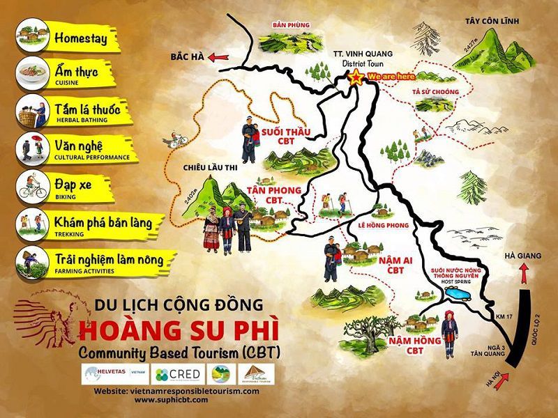 carte de la région de Hoàng Su Phì