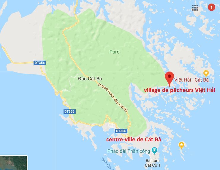 carte du village de pêcheurs de Việt Hải sur l'île de Cát Bà