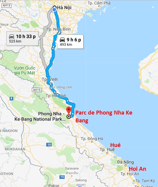 localisation parc national de Phong Nha Ke Bang