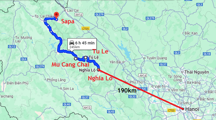 emplacement du bourg de Nghia Lo