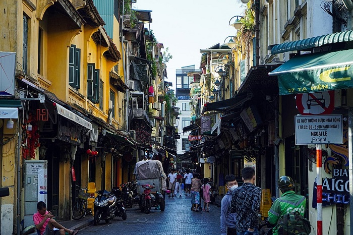 les maisons tubes "nhà ống" dans le vieux quartier de Hanoi