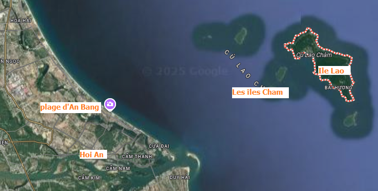 emplacement des îles Cham à Hoi An