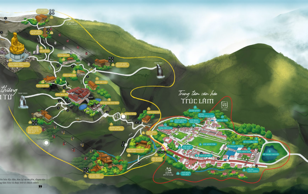 carte de la région de Yên Tử