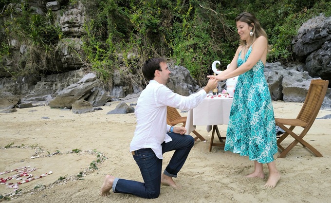Demande de mariage en baie d'Halong