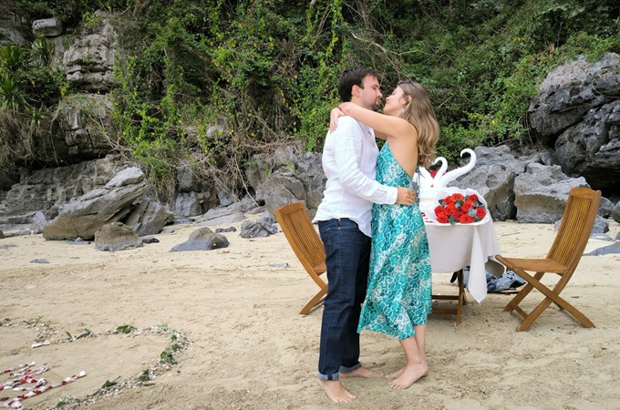 Demande de mariage en baie d'Halong
